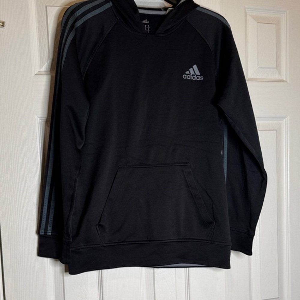 Adidas Men's Black and Gray Hoodie